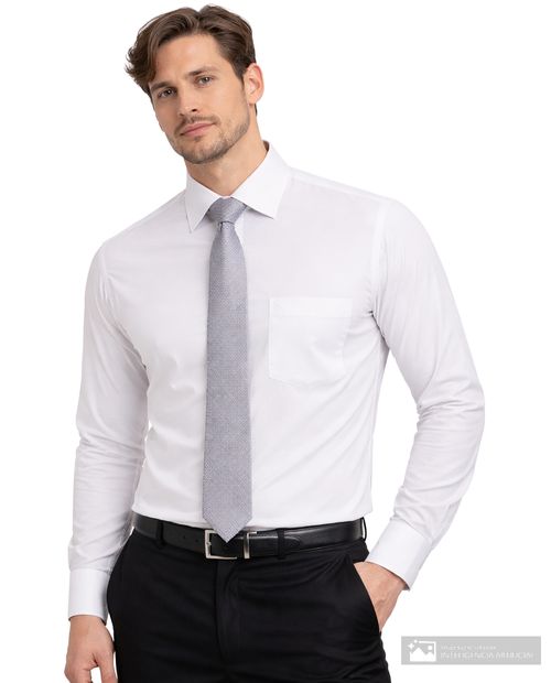 Camisa formal Pierre Cardin slim fit blanca con textura para hombre