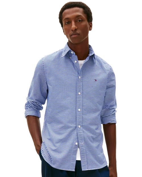 Camisa casual Tommy Hilfiger regular fit azul cuadriculada para hombre
