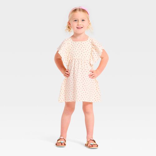 Vestido ivory con estampado de fresas para niña