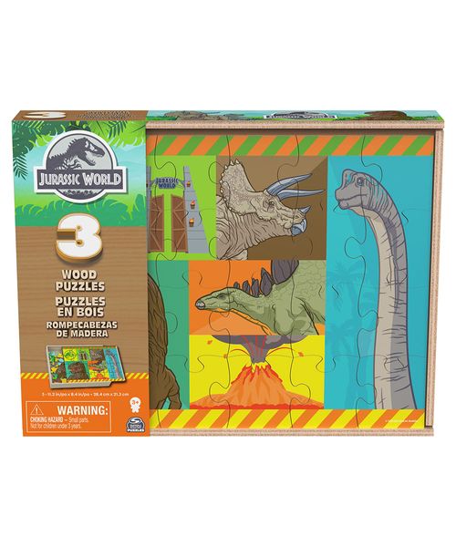Rompecabezas Jurassic World Pack X3 de madera 24 piezas