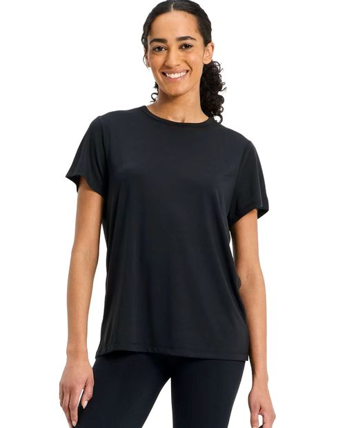 Camiseta deportiva All in motion oversize sólida manga corta para mujer