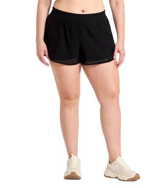 Short deportivo All in motion negro con textura cintura media para mujer