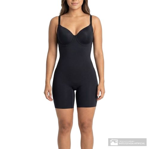 Faja de bodysuit Rene Rofe negro de tirantes para mujer