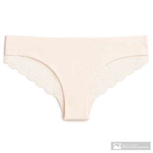 Tanga Accente beige de cintura corta para mujer