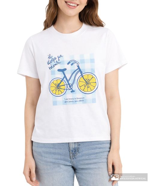 Camiseta Orange estampada manga corta para mujer