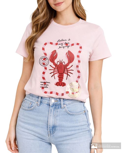 Camiseta Orange estampada manga corta para mujer