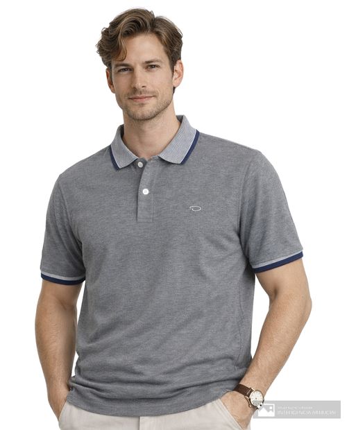 Camisa polo Oscar de la Renta classic fit gris heather para hombre