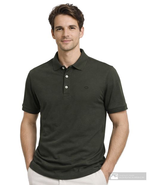 Camisa polo Oscar de la Renta classic fit verde olivo sólida para hombre