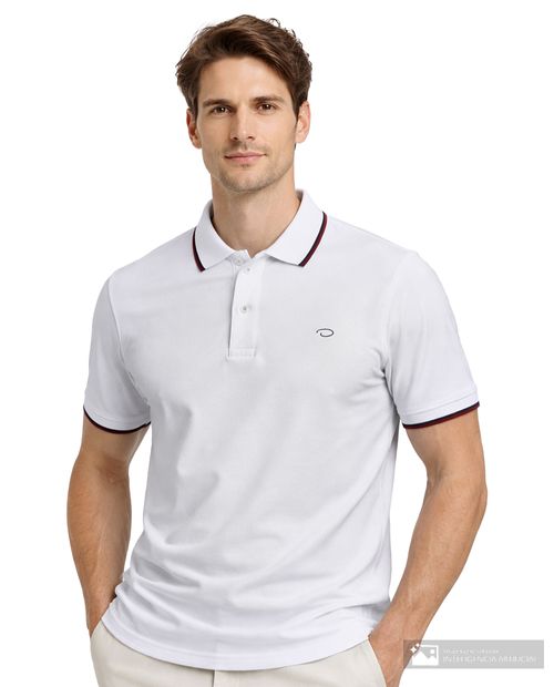 Camisa polo Oscar de la Renta regular fit blanca sólida para hombre