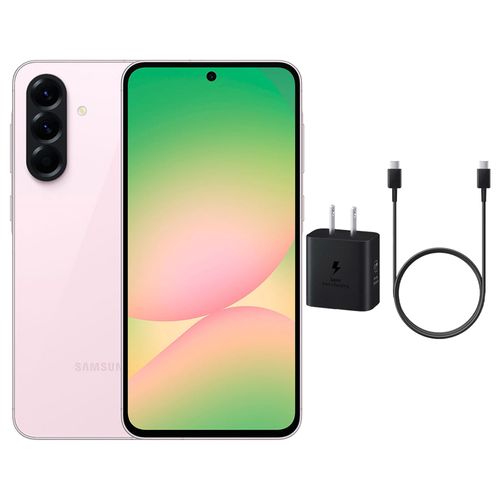 Celular Samsung Galaxy A56 5G 256 GB 12 GB RAM Rosa Claro+ Regalía Cargador Fast Charger Tipo C 25W Negro