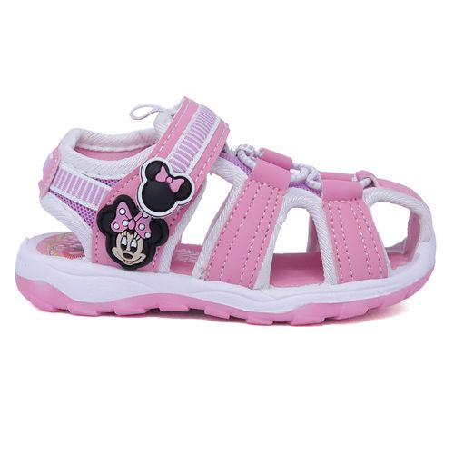 Sandalia casual Disney Minnie Mouse rosada para niña bebé