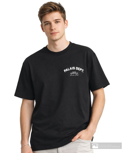 Camiseta Denim and Flower negro con estampado "Palais Dept." para hombre