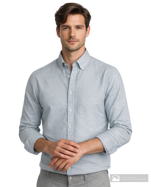 Camisa casual Easy Wear regular fit verde sólida para hombre