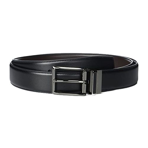 Cinturón Perry Ellis negro sólido para hombre