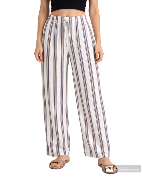 Pantalón Unexpected pull on rayado de cintura alta para mujer