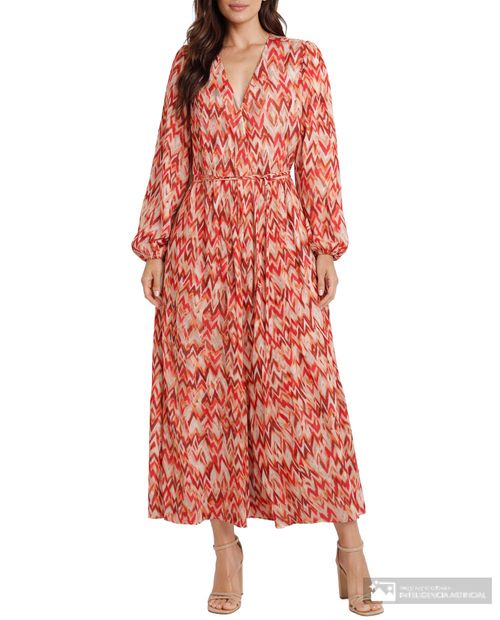 Vestido Unexpected wrap estampado manga larga para mujer