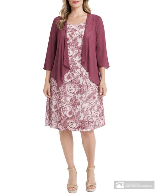 Vestido Connected Apparel formal estampado sin mangas para mujer