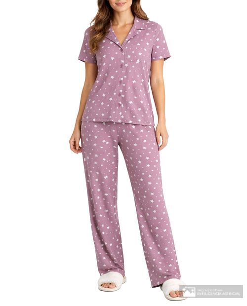 Pijama con pantalón French affair estampada para mujer