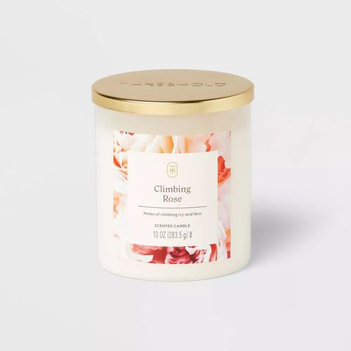 Vela aromática Threshold en frasco de vidrio con tapa climbing rose 283.5g