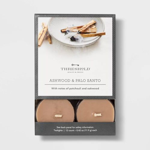 Set de 12 velas aromáticas Threshold votive ashwood and palo santo