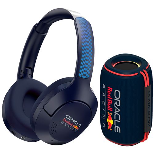 Combo audífono inalámbrico on ear Oracle Red Bull Racing con noise cancelling + Bocina inalámbrica Red Bull