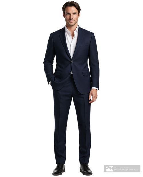 Traje formal Oscar de la Renta classic fit azul navy sólido para hombre