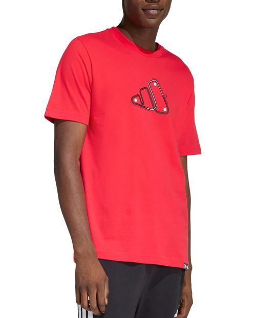 Camiseta deportiva Adidas classic fit coral estampada para hombre