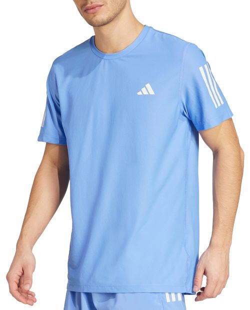 Camiseta deportiva Adidas celeste estampada para hombre