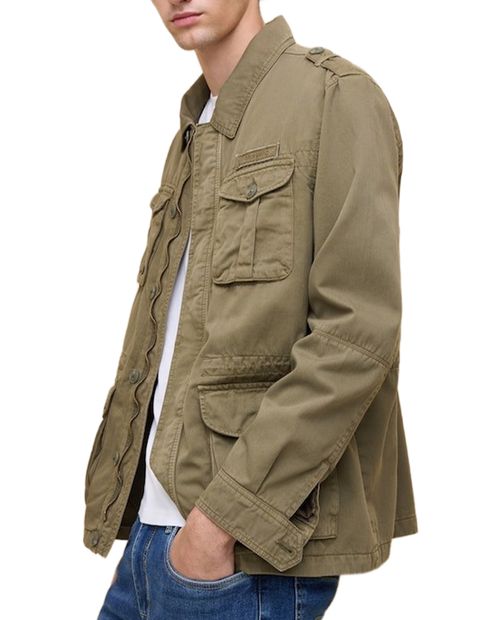 Chaqueta Easy Wear khaki sólida para hombre