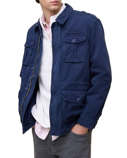 Chaqueta Easy Wear azul sólida para hombre