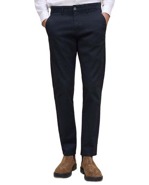 Pantalón chino Easy Wear slim fit negro sólido para hombre