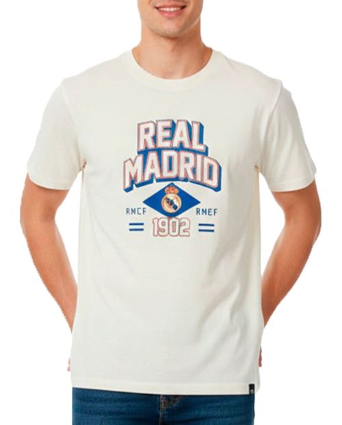 Camiseta deportiva Real Madrid Score ivory estampada para hombre