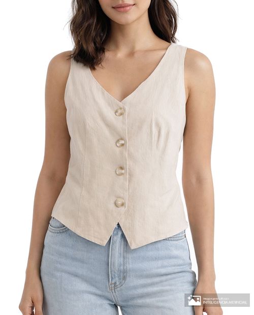 Chaleco Orange beige para mujer