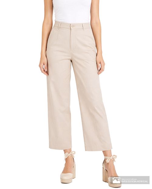Pantalón Orange wide leg beige de cintura alta para mujer