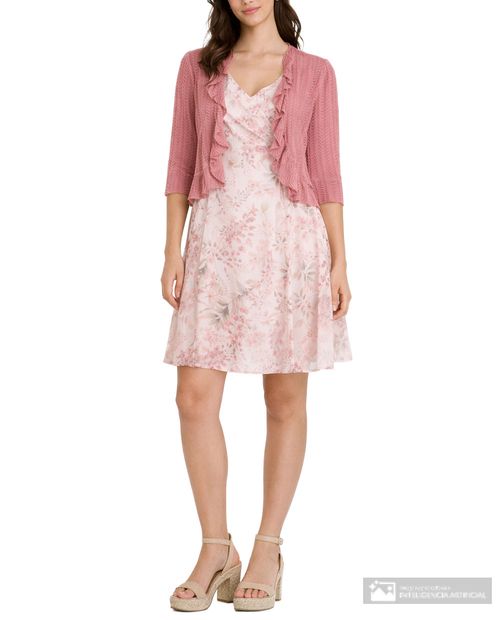 Vestido Connected Apparel formal estampado de tirantes para mujer