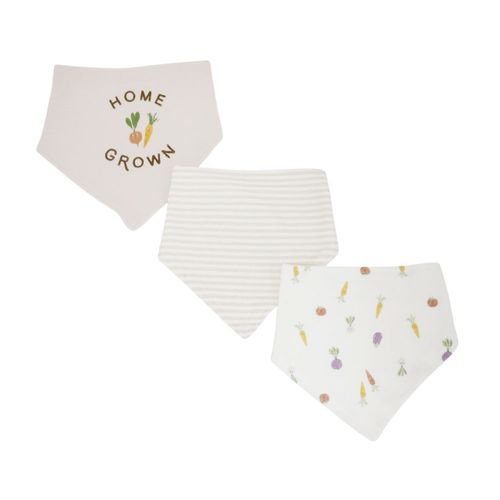 Set de 3 baberos multicolor con estampado para bebé nia