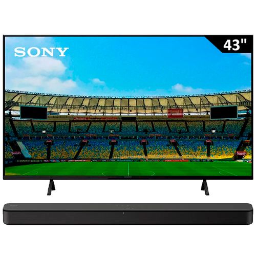 Combo Pantalla Sony 43" (109.22 cm) LED UHD 4K HDR10 K-43S30 + Barra de sonido Sony HT-S100F de 2 Canales con Bluetooth y HDMI ARC