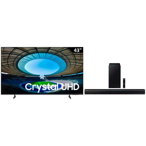Combo Pantalla Samsung 43" (109.22 cm) LED Crystal UHD 4K HDR10+ UN43U8000FPXPA + Barra de sonido Samsung B450F Serie B 2.1canales con Subwoofer 2025
