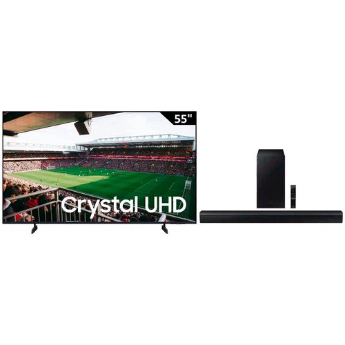 Combo Pantalla Samsung 55" (139.7 cm) LED Crystal UHD 4K HDR10+ UN55U8000FPXPA + Barra de sonido Samsung B450F Serie B 2.1canales con Subwoofer 2025 3