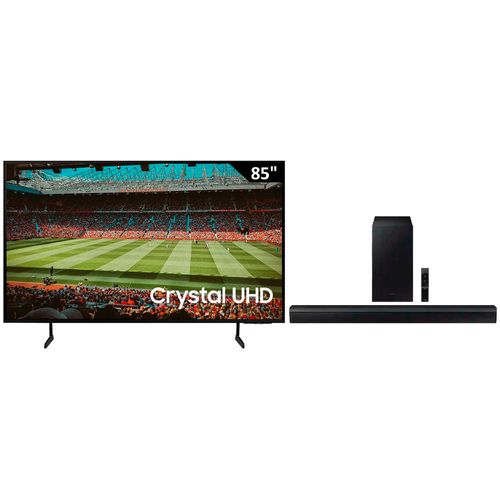 Combo Pantalla Samsung 85" (215.9 cm) LED Crystal UHD 4K HDR10+ UN85DU7000PXPA + Barra de sonido Samsung B450F Serie B 2.1canales con Subwoofer 2025 3