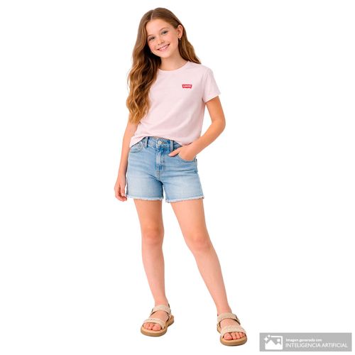 Short baggy denim azul para niña