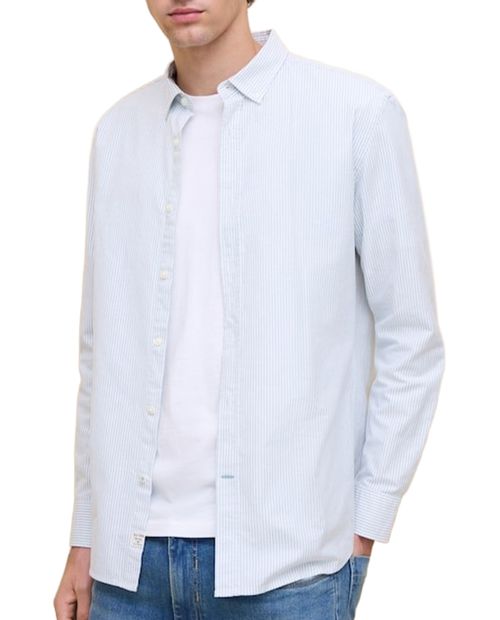 Camisa oxford Easy Wear regular fit verde rayada para hombre