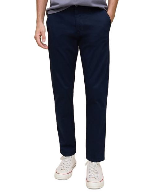 Pantalón chino Easy Wear slim fit azul navy sólido para hombre