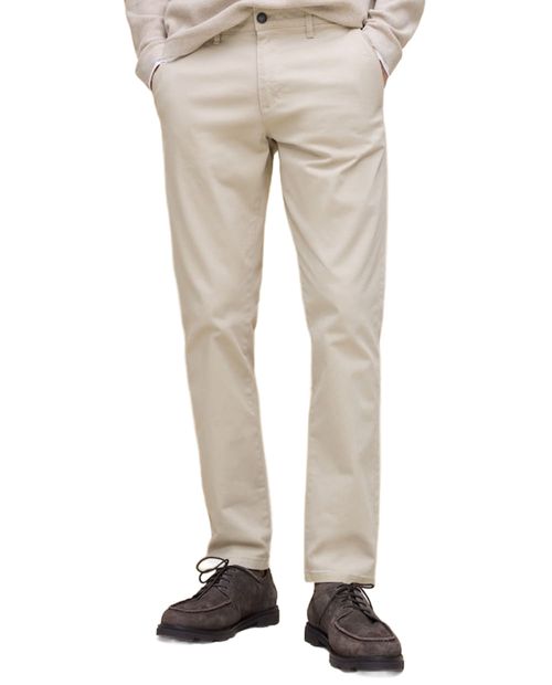 Pantalón chino Easy Wear slim fit beige sólido para hombre