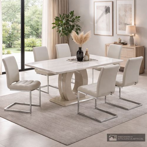 Juego de comedor 6 personas rectangular Carly