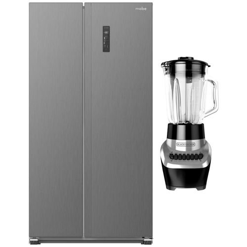 Combo Refrigeradora side by side 631 L (22 PCU) no frost MSM631LKLSS0 Mabe + Licuadora Black + Decker Fusion Blade 1.4 litros