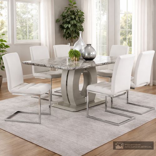 Juego de comedor 6 personas rectangular Dyane