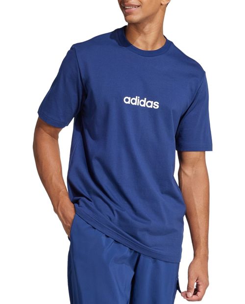 Camiseta deportiva Adidas Essentials azul estampada para hombre