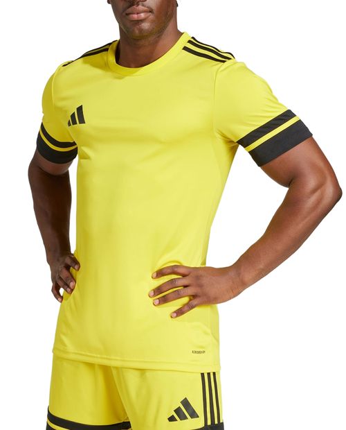 Camiseta deportiva Adidas Squadra 25 amarilla estampada para hombre