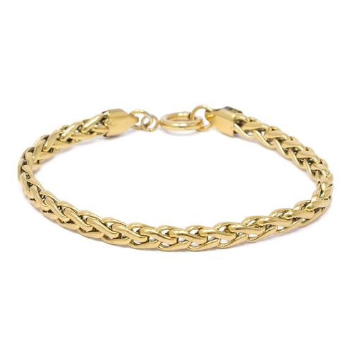 Pulsera de eslabones de acero inoxidable chapado en oro 18 k para mujer
